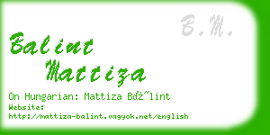 balint mattiza business card